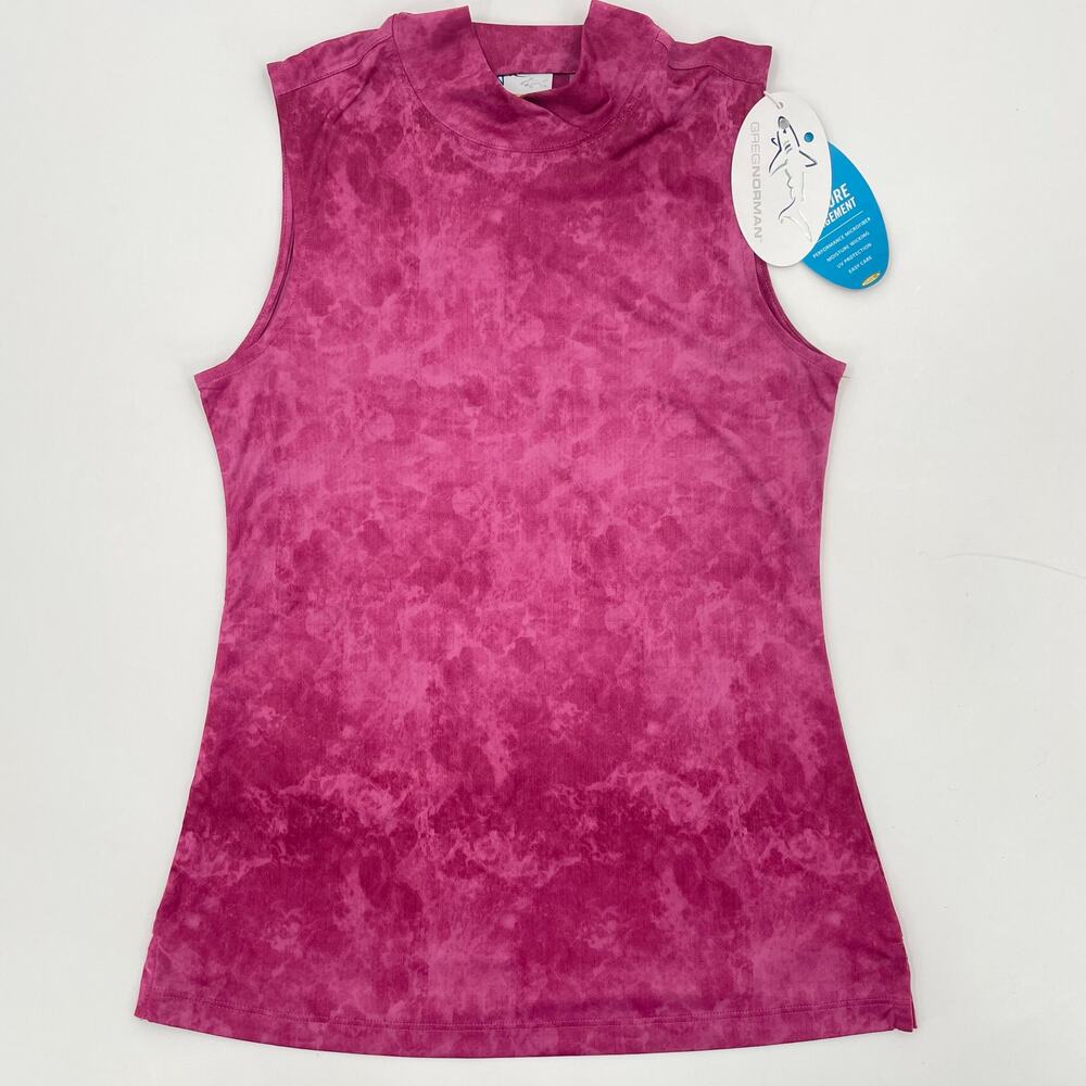 Greg Norman Women’s Emma Sleeveless Ethereal Print Tank Top Merlot, NWT, Sz. XS
